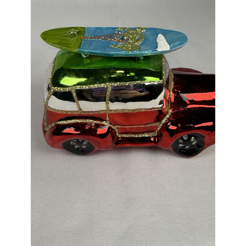 Mercury Glass? Station Wagon Automobile Car Christmas Ornament Surfboard Holiday - Picture 5 of 12